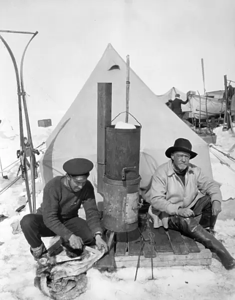 Ernest Shackleton and Frank Hurley at Patience Camp