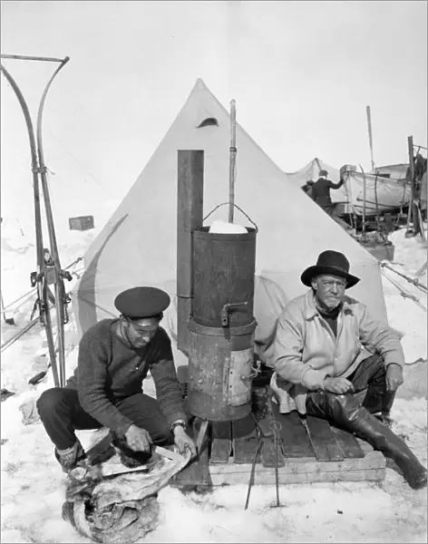 Ernest Shackleton and Frank Hurley at Patience Camp