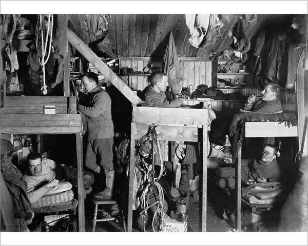 The Tenements - bunks in Winterquarters Hut, of Lt henry Bowers, Apsley Cherry-Garrard, Captain Oates, Cecil Meares, and Dr Atkinson. October 9th 1911