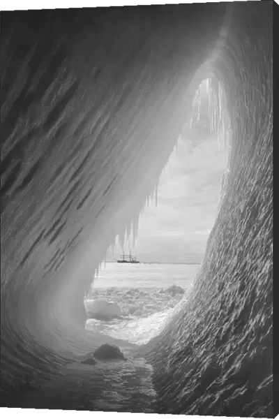 The Cavern in the iceberg without figures. Terra Nova in distance. January 8th 1911