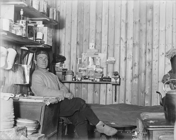 George Percy Abbott, sitting by his bunk