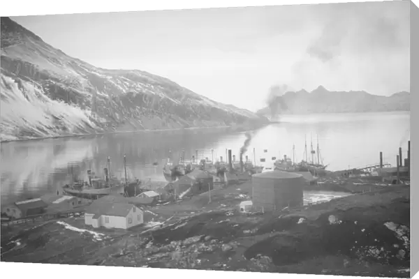 Leith Harbour, South Georgia, general view from behind station