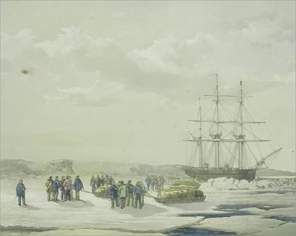 Sledge-party leaving HMS Investigator in Mercy Bay, under command of Lieutenant Gurney Cresswell
