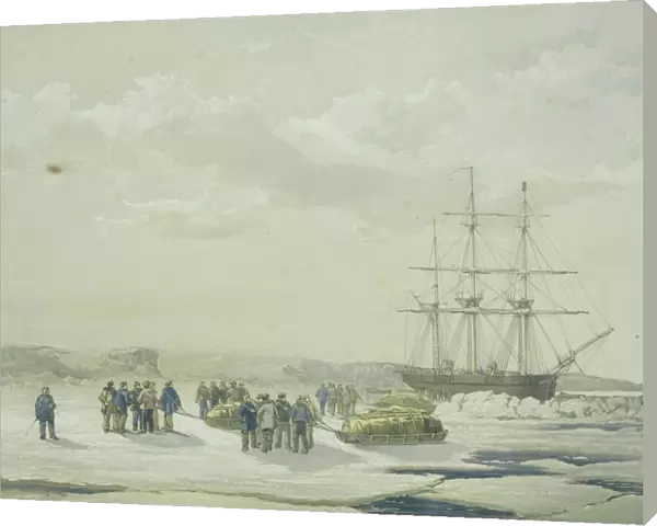 Sledge-party leaving HMS Investigator in Mercy Bay, under command of Lieutenant Gurney Cresswell