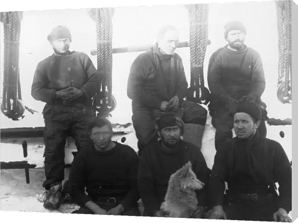 Crew members on deck of the ship Discovery. The Mess No. 3
