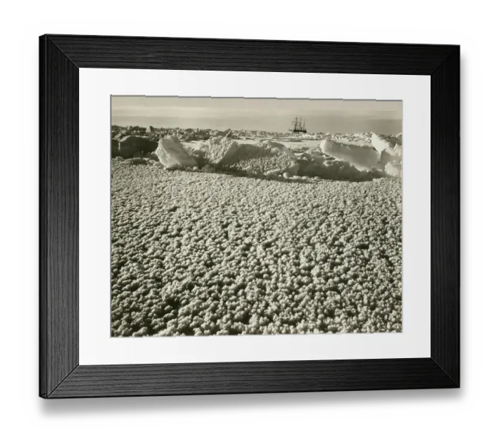 Framed Print : New leads covered with ice flowers in early spring