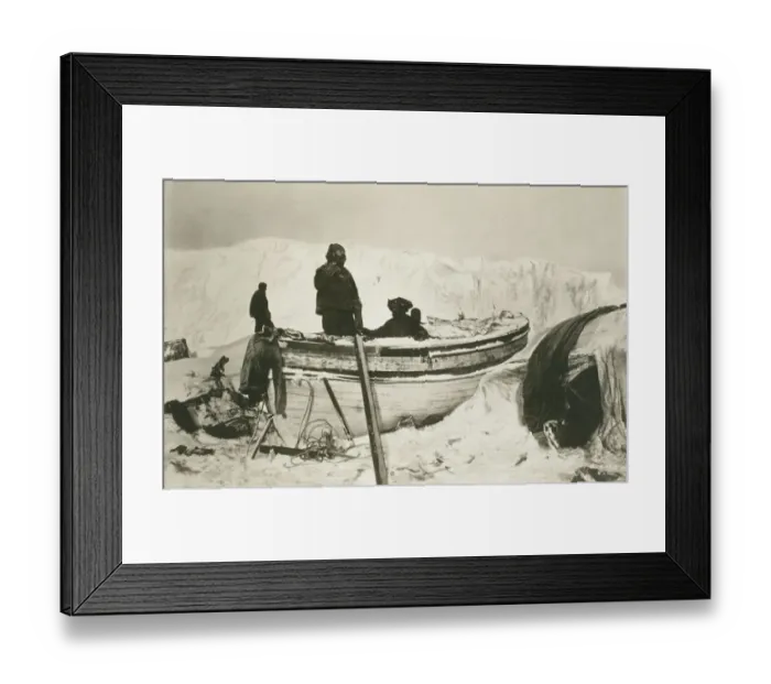 Framed Print : Preparing the boat for the journey to secure help Framed Print : Preparing the boat for the journey to secure help