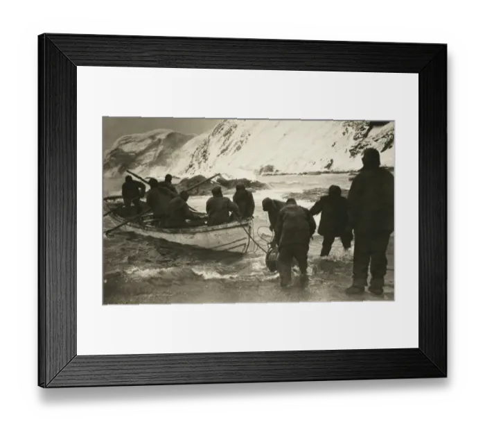 Framed Print : Ernest Shackleton going out to board the relief boat Framed Print : Ernest Shackleton going out to board the relief boat