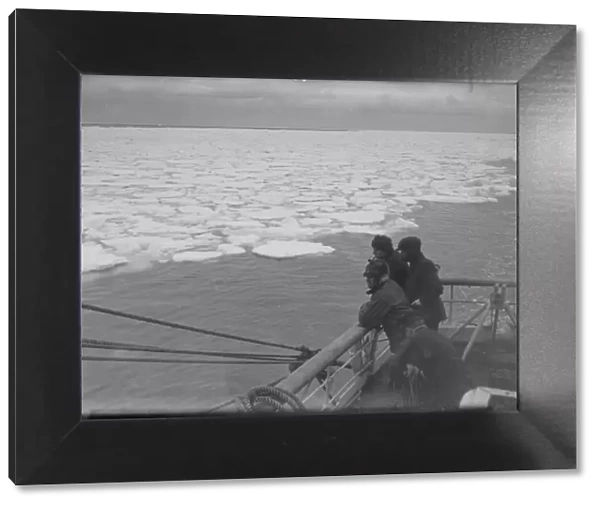 View from the Aft deck house of the Terra Nova, showing pancake ice. December 9th 1910
