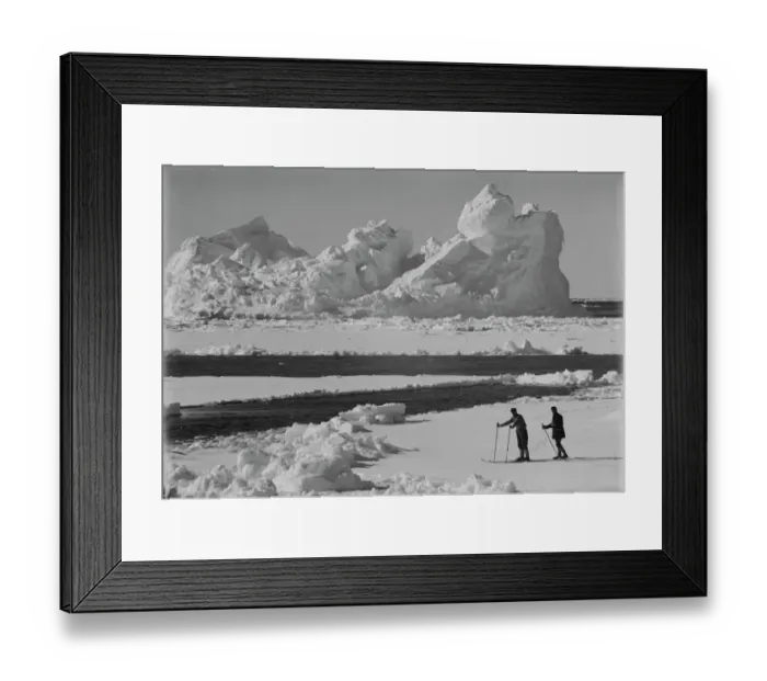 Framed Print : Iceberg in pack ice. Frank Debenham and T. Griffith Taylor on the ice. December 20th 1910