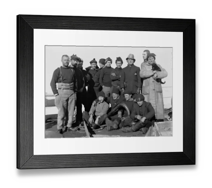 Framed Print : Some of the Terra Nova crew on the fo castle. December 28th 1910