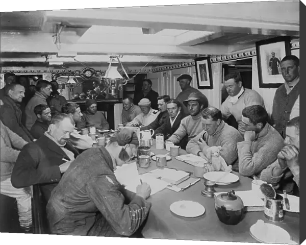 Group in Wardroom of Terra Nova. December 1910