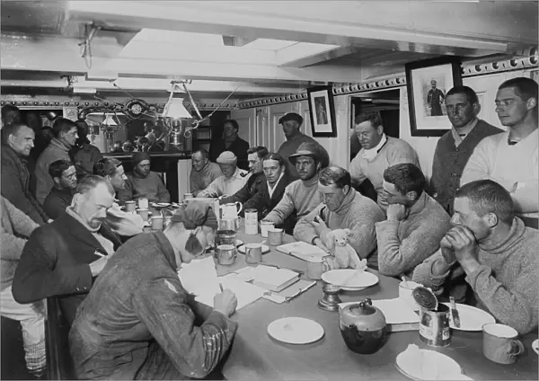 Group in Wardroom of Terra Nova. December 1910