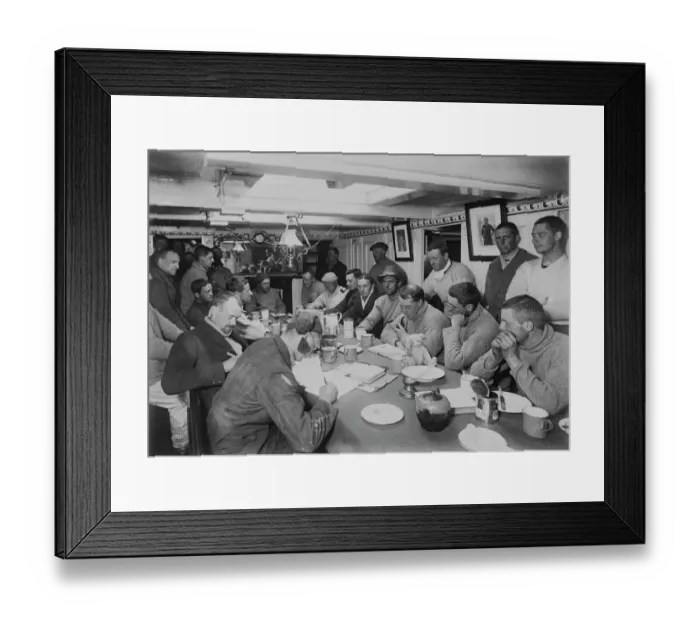 Framed Print : Group in Wardroom of Terra Nova. December 1910
