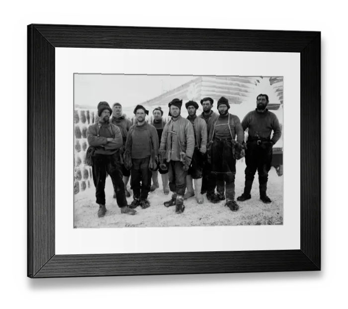 Framed Print : Capt Scott and group taken on return of the Southern Party. April 13th 1911