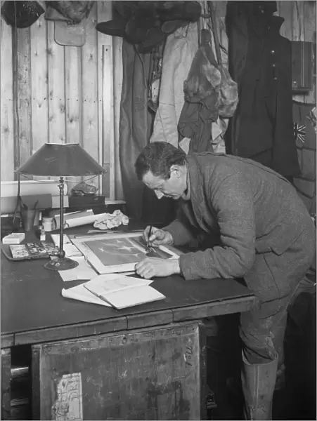Dr Edward Wilson working up a sketch. May 18th 1911