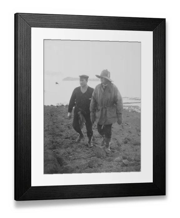 Framed Print : Capts Scott and Colbeck climbing on Island in McMurdo Strait Framed Print : Capts Scott and Colbeck climbing on Island in McMurdo Strait