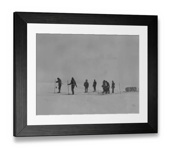 Framed Print : Sledging, eight men man-hauling a sledge Framed Print : Sledging, eight men man-hauling a sledge