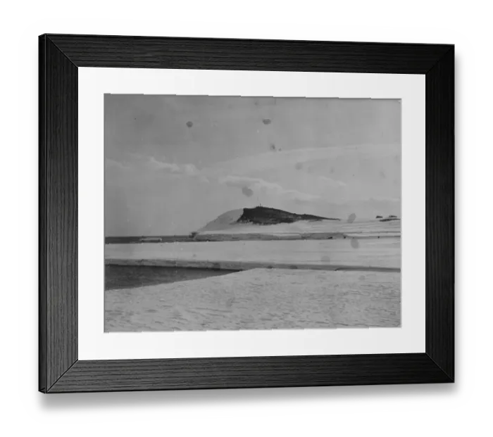 Framed Print : Hut Point Discovery Winter Quarters. Showing memorial cross for Vince Framed Print : Hut Point Discovery Winter Quarters. Showing memorial cross for Vince