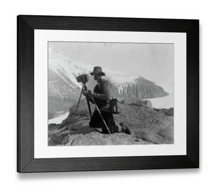 Framed Print : Thomas Griffith Taylor photographing Framed Print : Thomas Griffith Taylor photographing