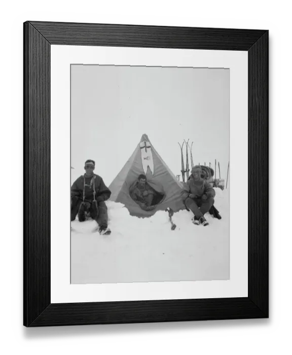 Framed Print : Levicks party in front of camp Framed Print : Levicks party in front of camp
