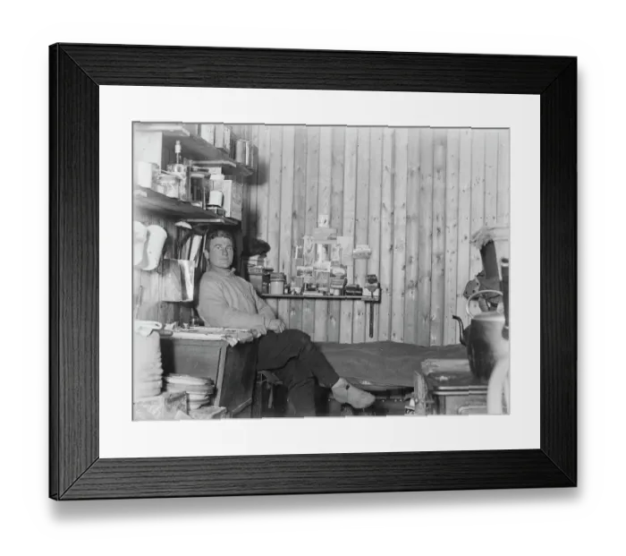 Framed Print : George Percy Abbott, sitting by his bunk