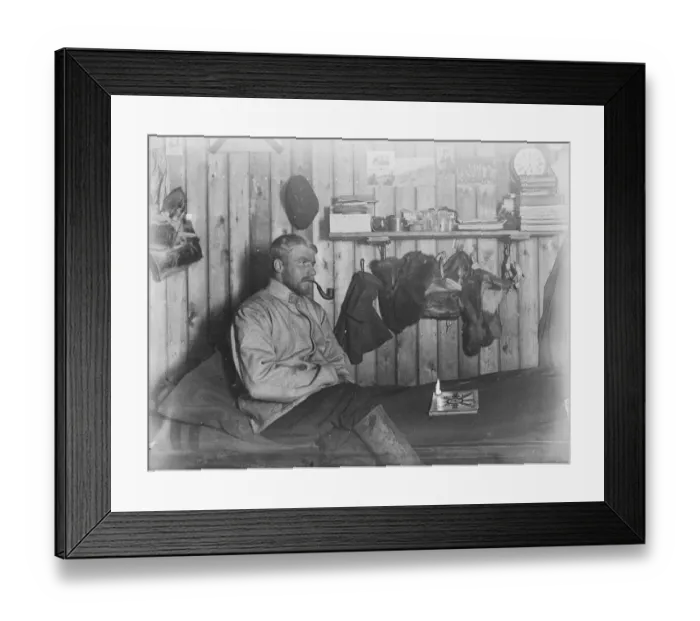 Framed Print : Harry Dickason, sitting on his bunk