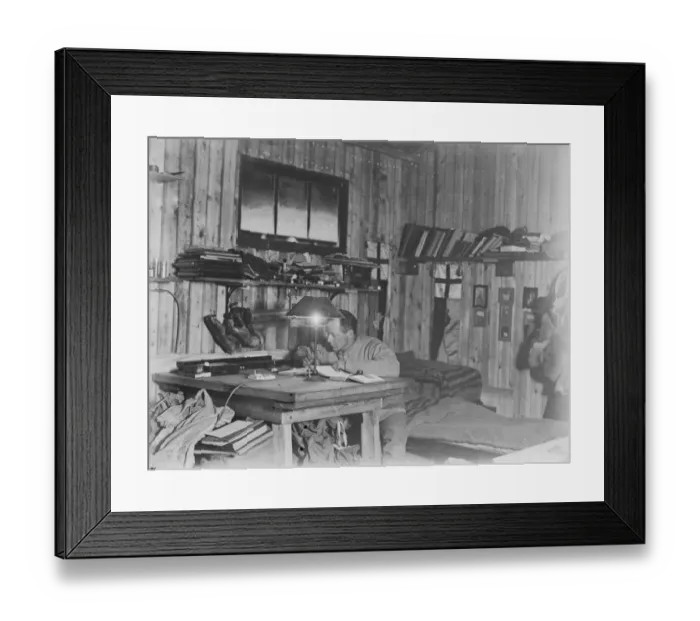 Framed Print : Victor Campbell working at his desk Framed Print : Victor Campbell working at his desk