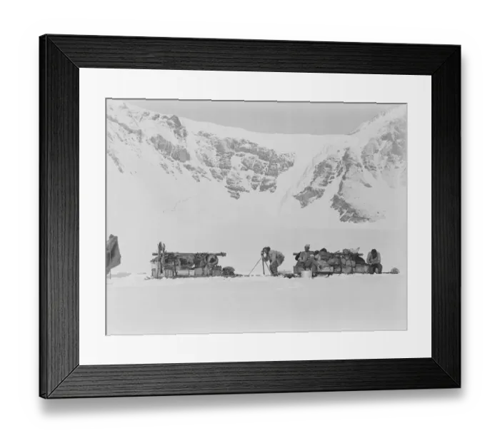 Framed Print : Expedition team taking a lunch halt Framed Print : Expedition team taking a lunch halt