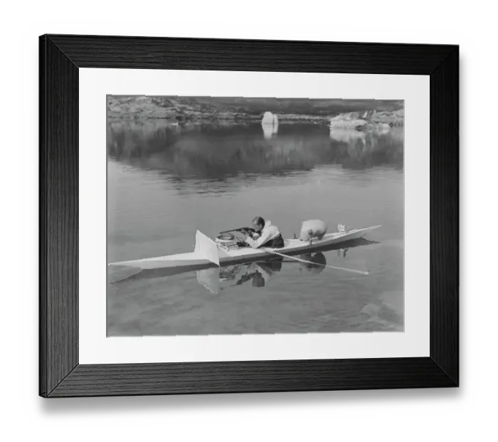 Framed Print : H. G. (Gino) Watkins shooting from kayak Framed Print : H. G. (Gino) Watkins shooting from kayak