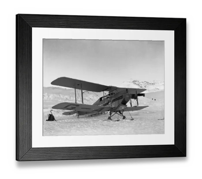 Framed Print : Aeroplane on ice - fitted with skis - Base Framed Print : Aeroplane on ice - fitted with skis - Base