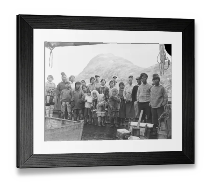 Framed Print : Group of Inuit people on board Quest Framed Print : Group of Inuit people on board Quest