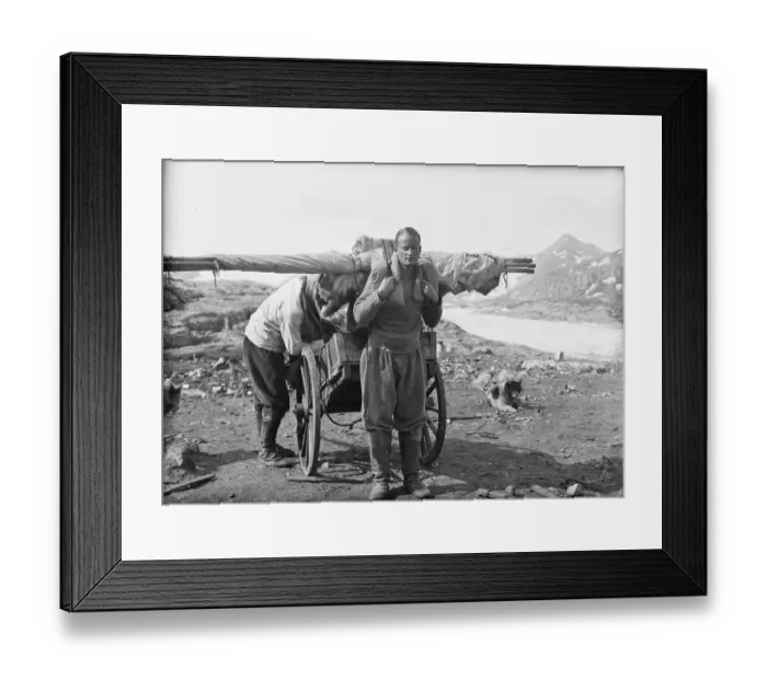 Framed Print : H. G. (Gino) Watkins pack carrying Framed Print : H. G. (Gino) Watkins pack carrying
