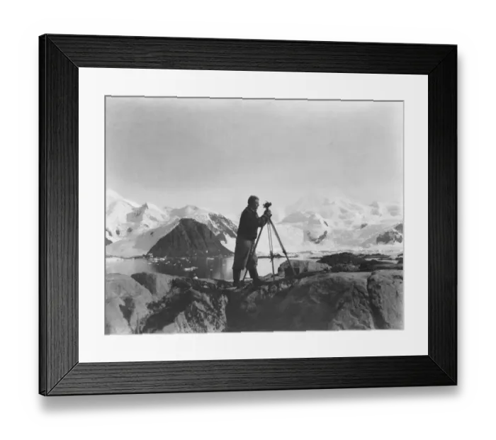 Framed Print : Alfred Stephenson with theodolite, Anchorage Island Framed Print : Alfred Stephenson with theodolite, Anchorage Island