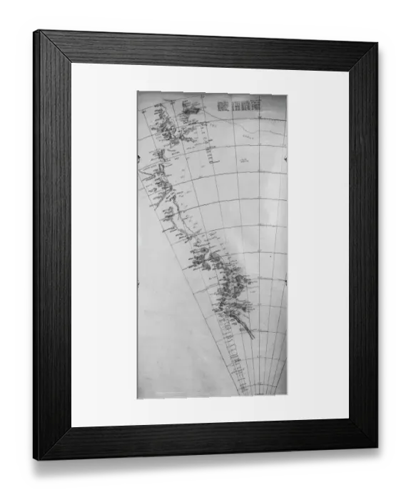 Framed Print : Relief drawing of Scotts route to the Sout Pole Framed Print : Relief drawing of Scotts route to the Sout Pole