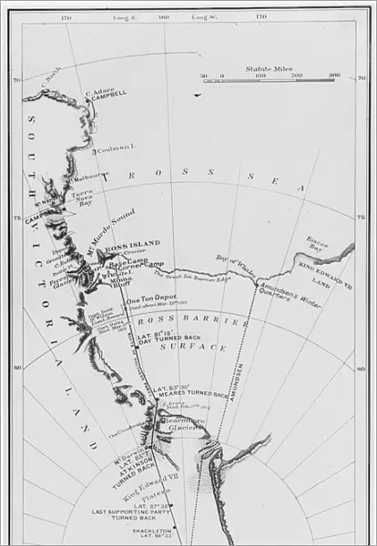 Map of Scotts and Amundsens route to the South Pole