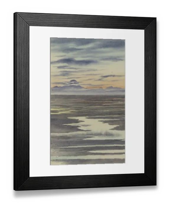 Framed Print : Mount Discovery, with open leads in new ice, 26 March 1911. 7pm Framed Print : Mount Discovery, with open leads in new ice, 26 March 1911. 7pm