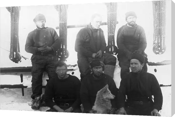Crew members on deck of the ship Discovery. The Mess No. 3