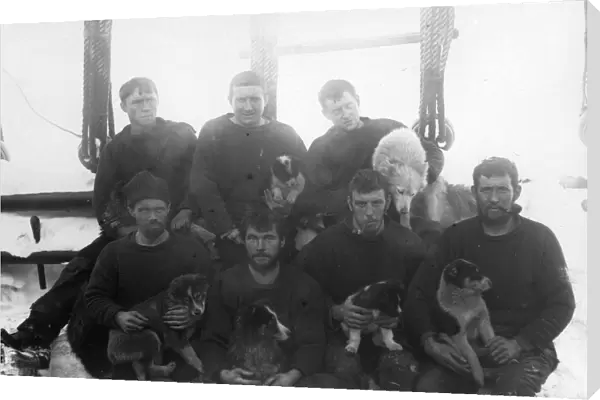 Crew members of the ship Discovery, on deck. The Mess No. 4