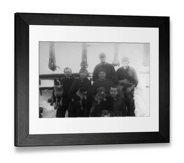 Framed Print : Crew members on deck of the ship Discovery. The Mess No. 5 Framed Print : Crew members on deck of the ship Discovery. The Mess No. 5
