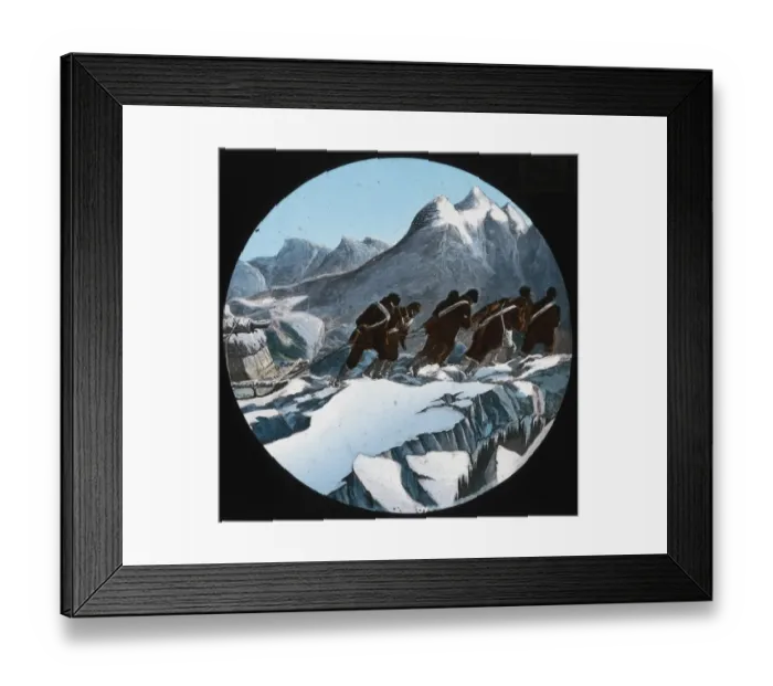Framed Print : Sledge travelling - a push for the pole