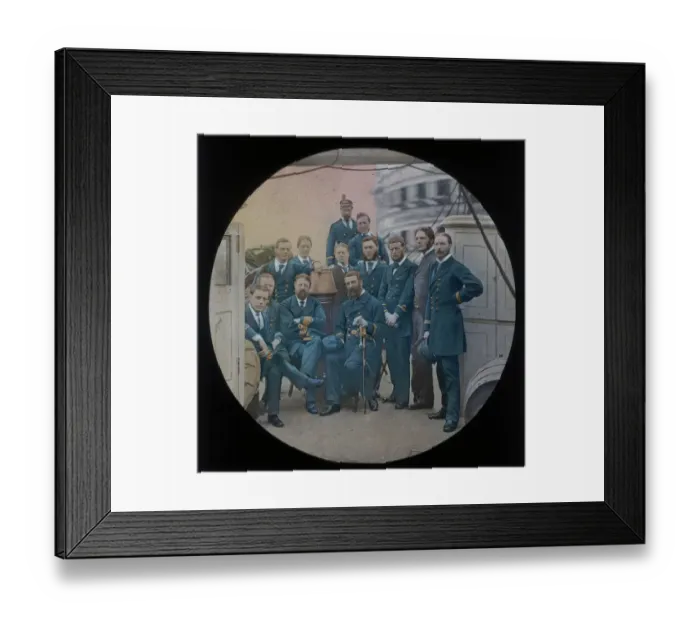 Framed Print : Cmdr Stephenson & Officers of Discovery Framed Print : Cmdr Stephenson & Officers of Discovery
