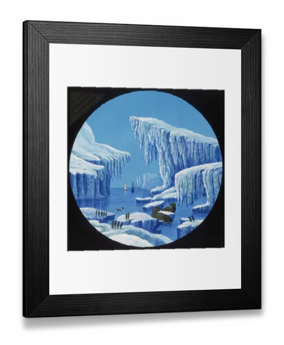 Framed Print : HMS Alert and HMS Discovery sailing through ice berg