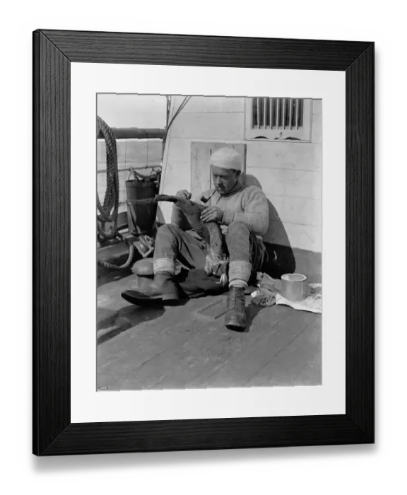 Framed Print : Dr Levick skinning a penguin in the Terra Nova Framed Print : Dr Levick skinning a penguin in the Terra Nova