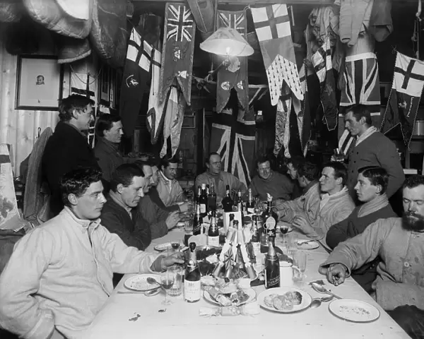 Midwinter Day Dinner at Winterquarters Hut. June 22nd 1911