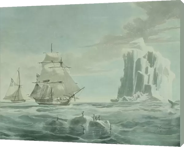 The Brig Jane and Cutter Beaufoy, on 20th February 1823, bearing up in Latitude 74. 15