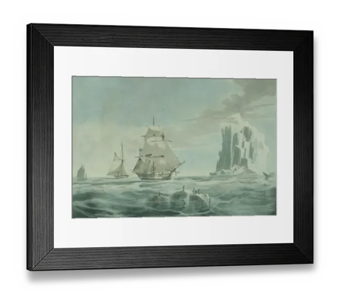 Framed Print : The Brig Jane and Cutter Beaufoy, on 20th February 1823, bearing up in Latitude 74. 15 Framed Print : The Brig Jane and Cutter Beaufoy, on 20th February 1823, bearing up in Latitude 74. 15