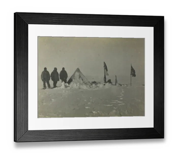 Framed Print : Most southerly camp after blizzard. Left to right: Adams, Wild, Shackleton Framed Print : Most southerly camp after blizzard. Left to right: Adams, Wild, Shackleton