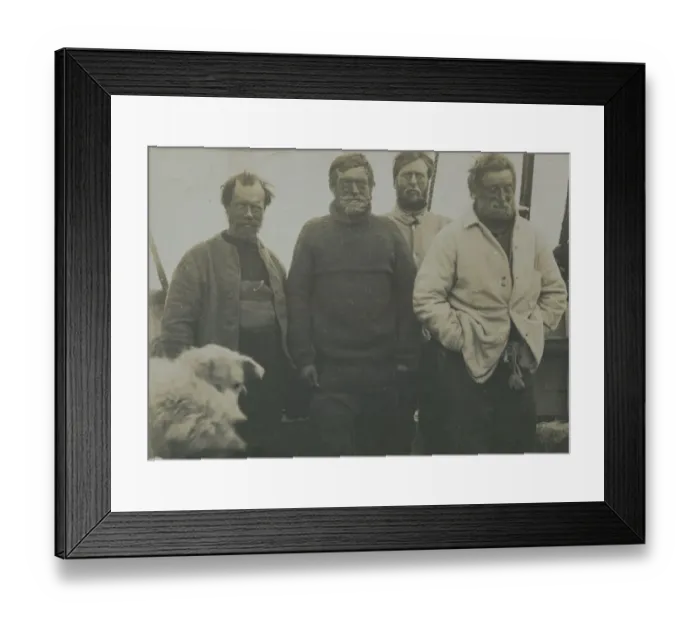 Framed Print : Wild, Shackleton, Marshall and Adams on board ship