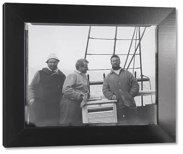 Aeneas Mackintosh, Jameson Adams and Bertam Armytage on board Nimrod